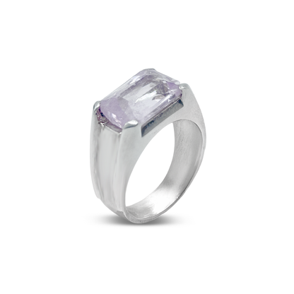 Kunzite Men Ring - Fancy Challa design
