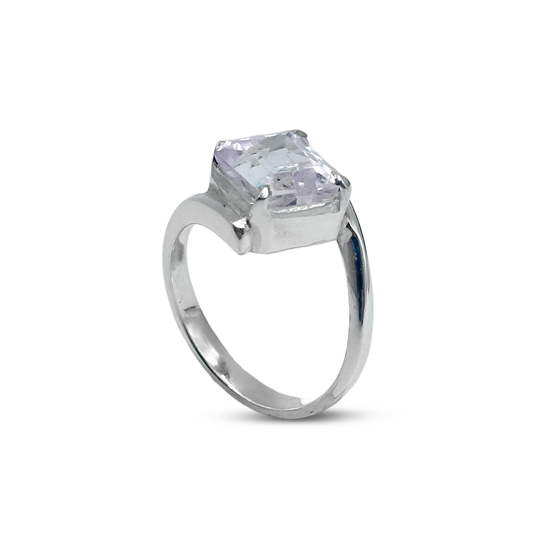 kunzite Women Ring - Bypass Design