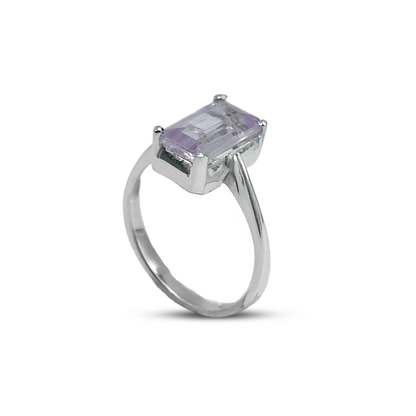 kunzite Women Ring - Square Cup Design