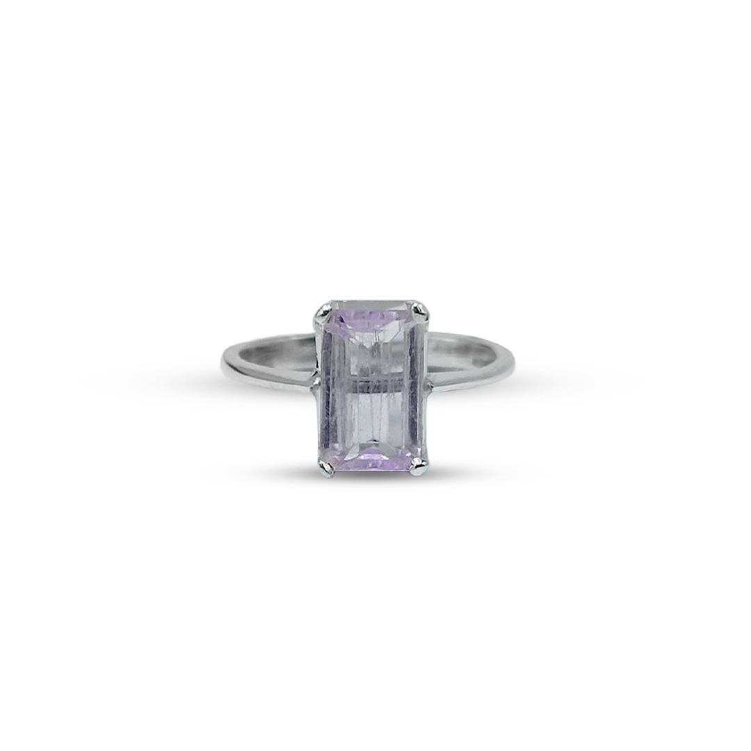 kunzite Women Ring - Square Cup Design