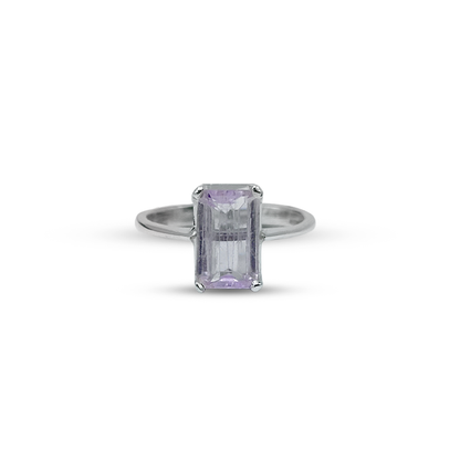 kunzite Women Ring - Square Cup Design