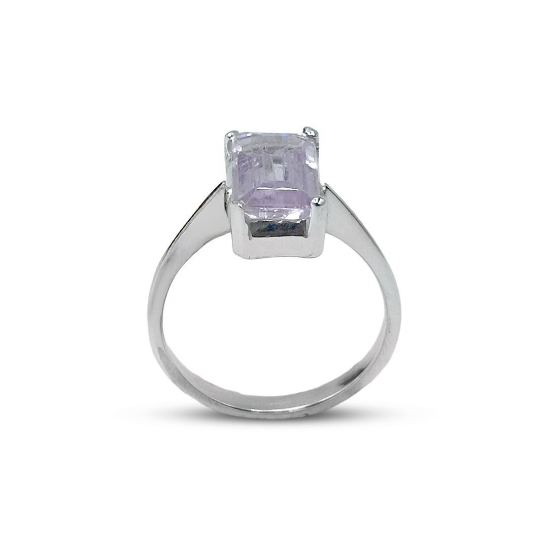 kunzite Women Ring - Square Cup Design