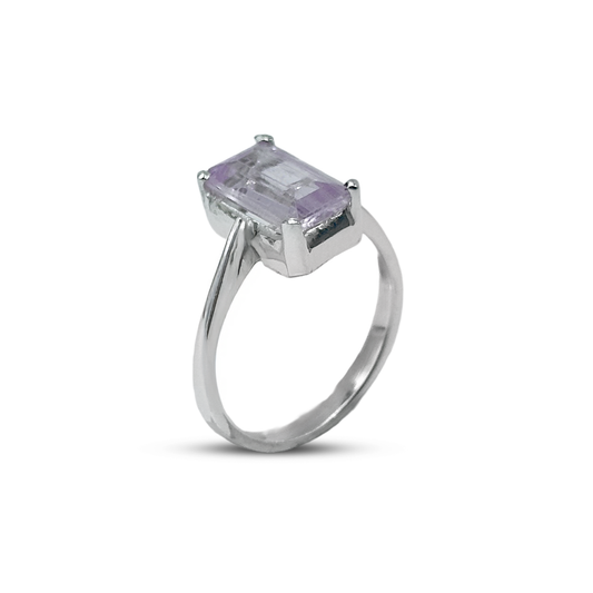 kunzite Women Ring - Square Cup Design