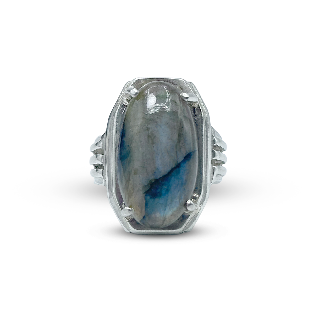 Labradorite Men Ring - Royal Aura Design