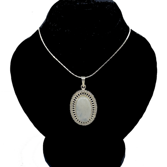 White Labradorite Pendant - Radiant Harmony
