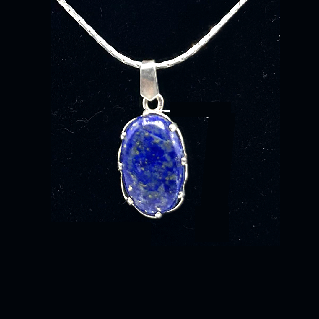 Lapis Pendant - Lattice Fancing Design