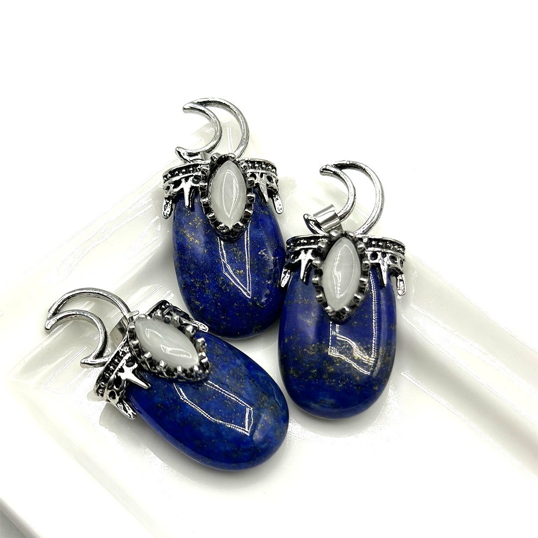 Lapis Pendant - Creasent Cup Design