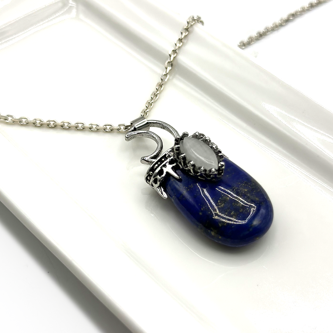 Lapis Pendant - Creasent Cup Design