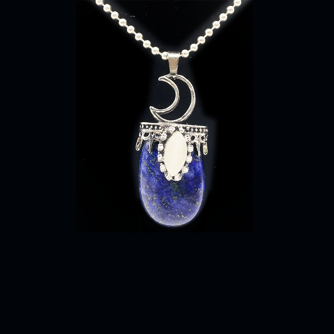 Lapis Pendant - Creasent Cup Design