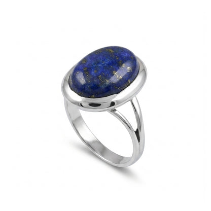 Lapis Women Ring - Modern Bezel