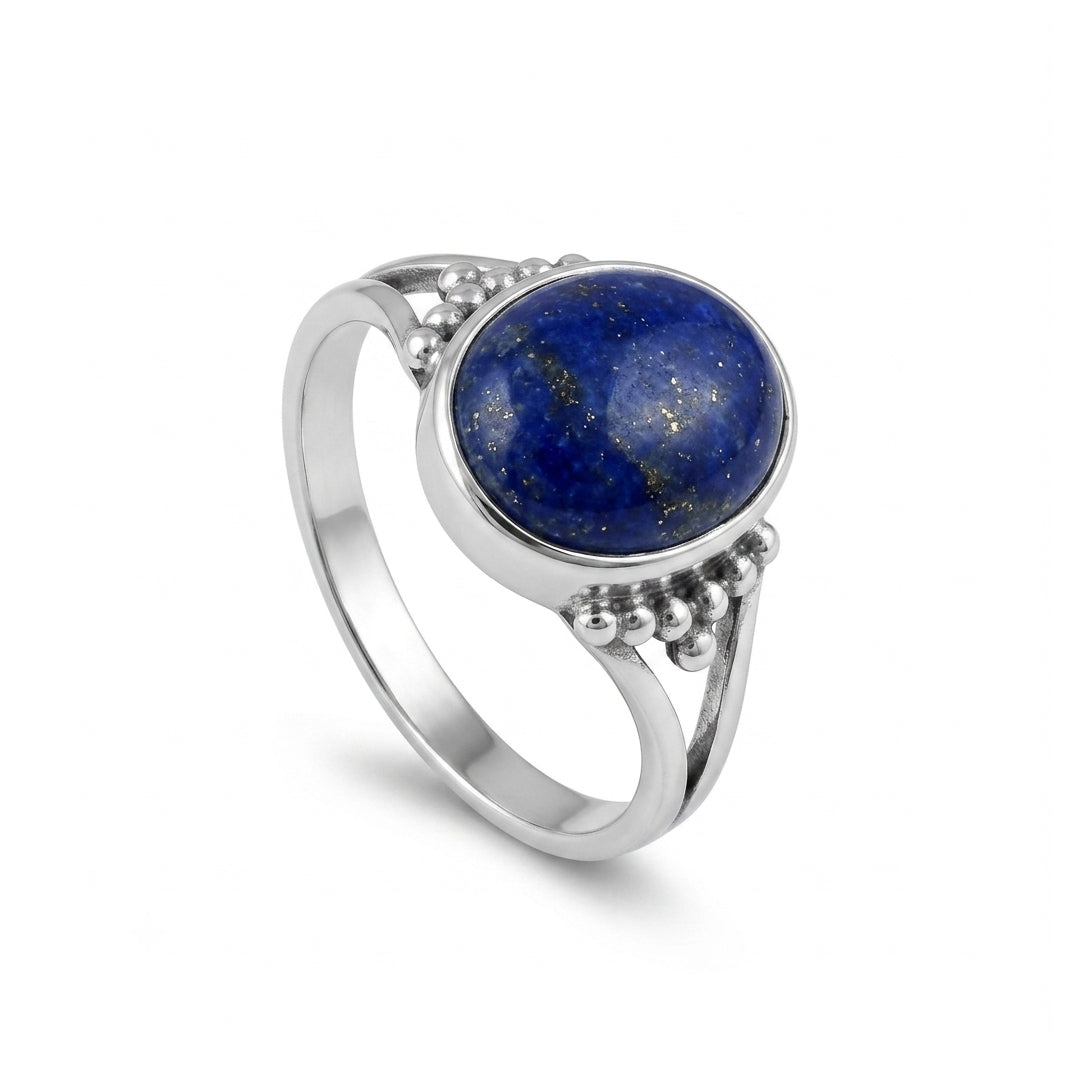 Lapis Women Ring - Split-Shank