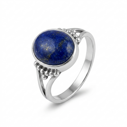 Lapis Women Ring - Split-Shank