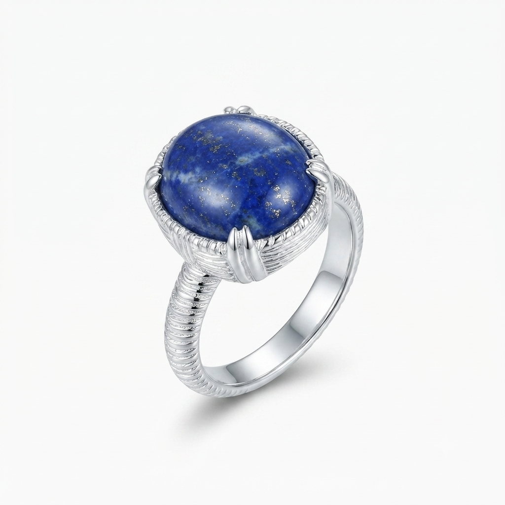 Lapis Women Ring - Textured Band