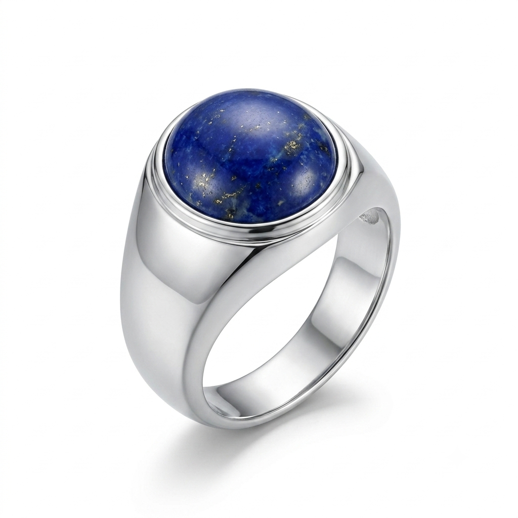 Lapis Men Ring - Round shape