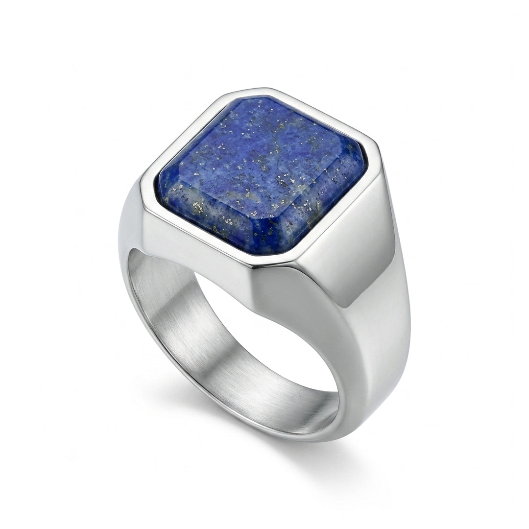 Lapis Men Ring - Cut Signet