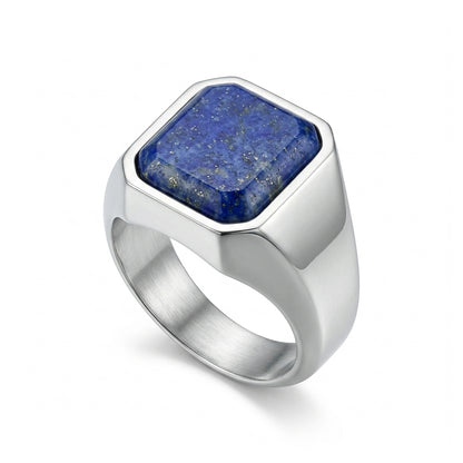 Lapis Men Ring - Cut Signet