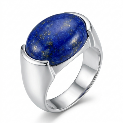 Lapis Men Ring - Half-Bezel