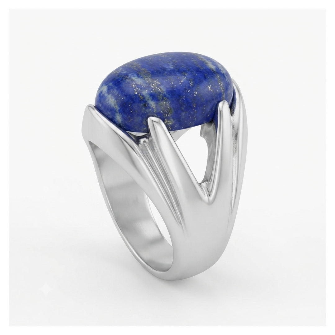 Lapis Men Ring - Split-Prong Cathedral