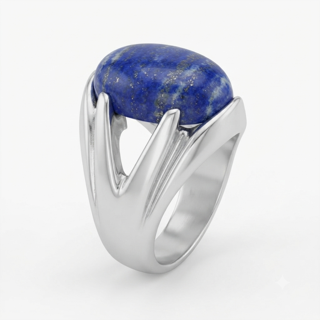Lapis Men Ring - Split-Prong Cathedral