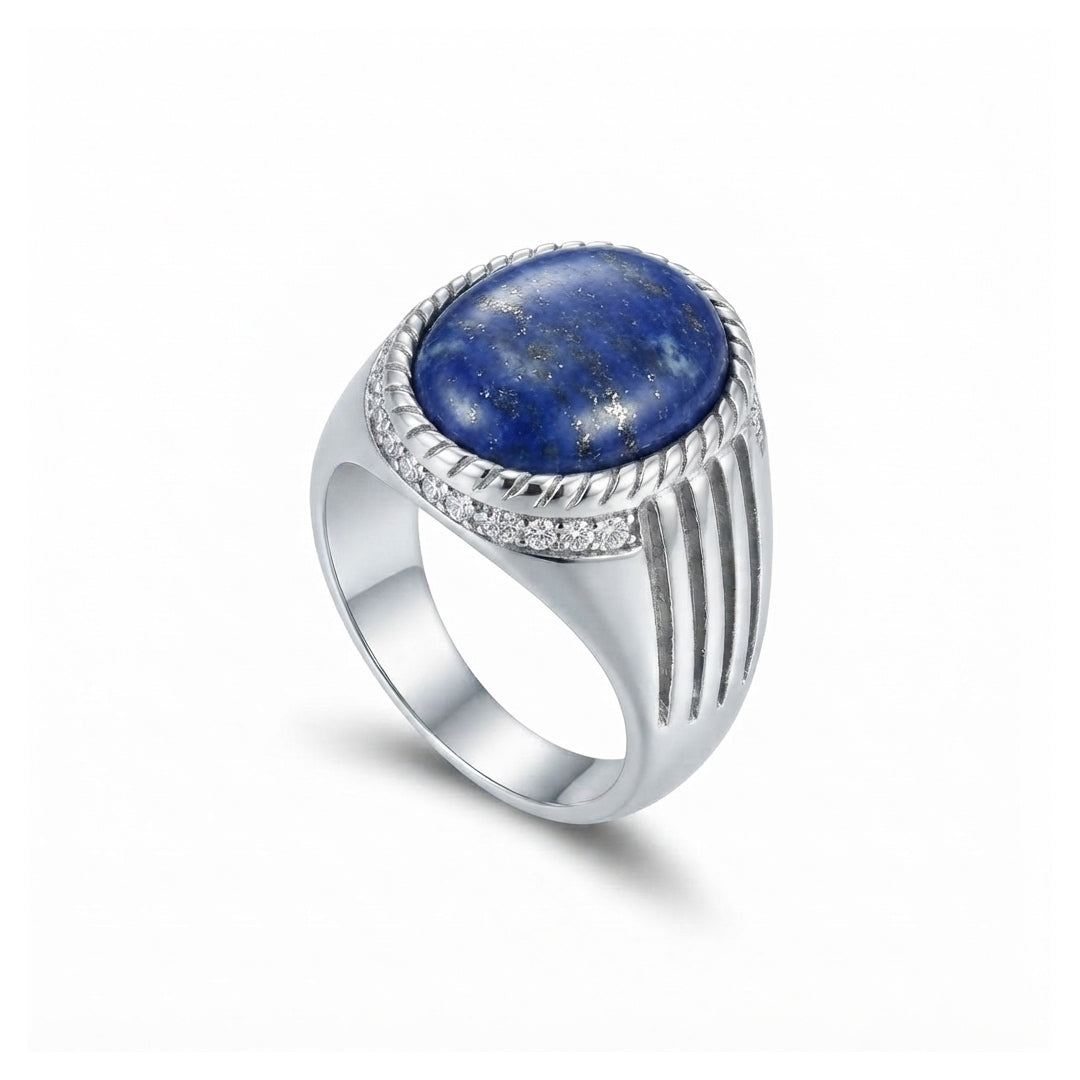 Lapis Men Ring - Signet Style