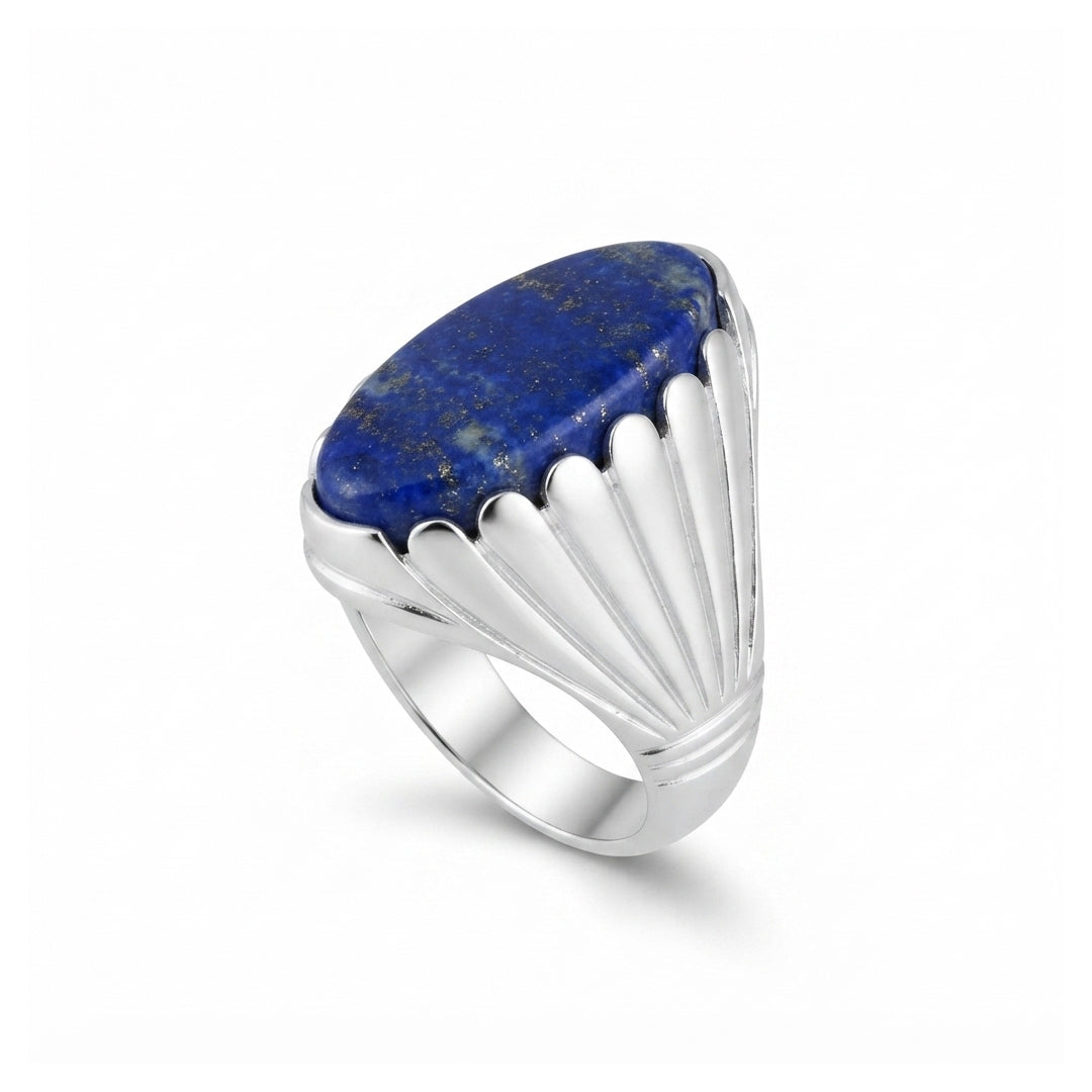 Lapis Men Ring -  Fluted