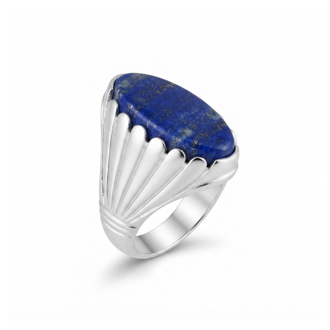 Lapis Men Ring -  Fluted