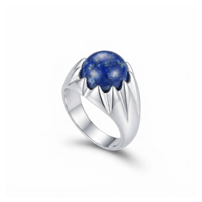 Lapis Men Ring - Sphere Cabochon