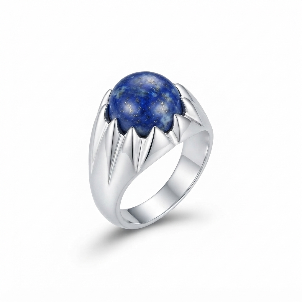 Lapis Men Ring - Sphere Cabochon