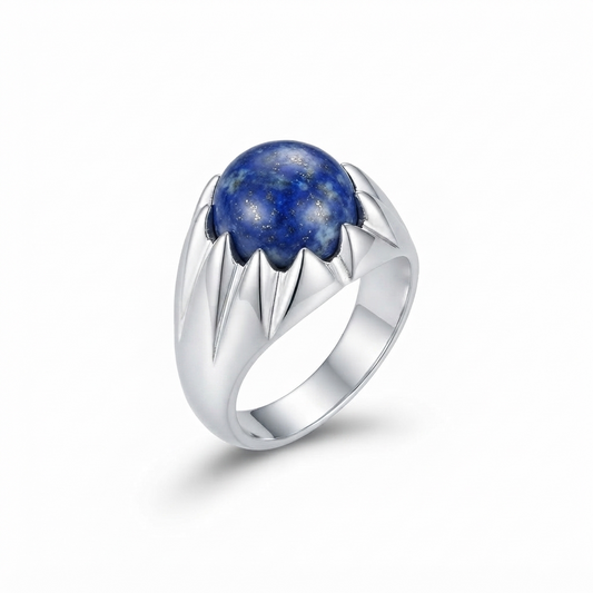 Lapis Men Ring - Sphere Cabochon