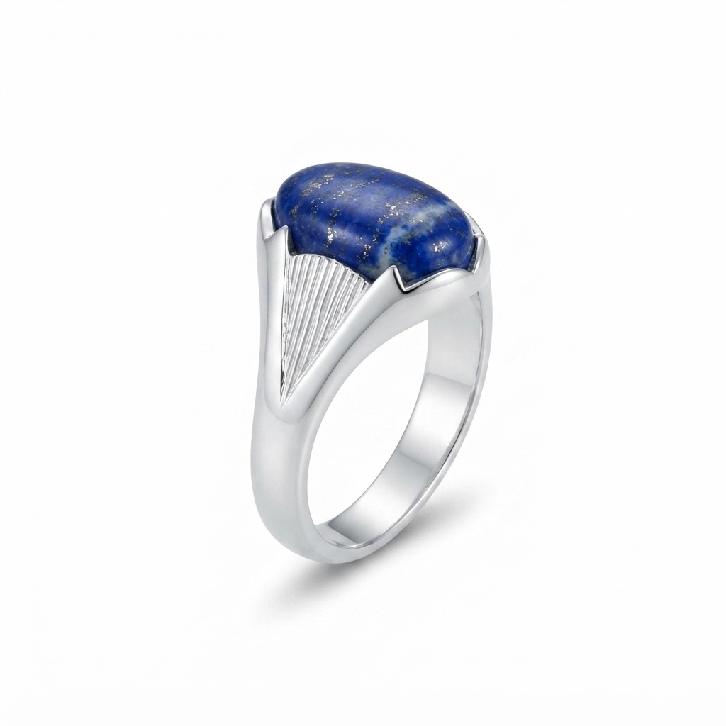 Lapis Men Ring - East-West Oval