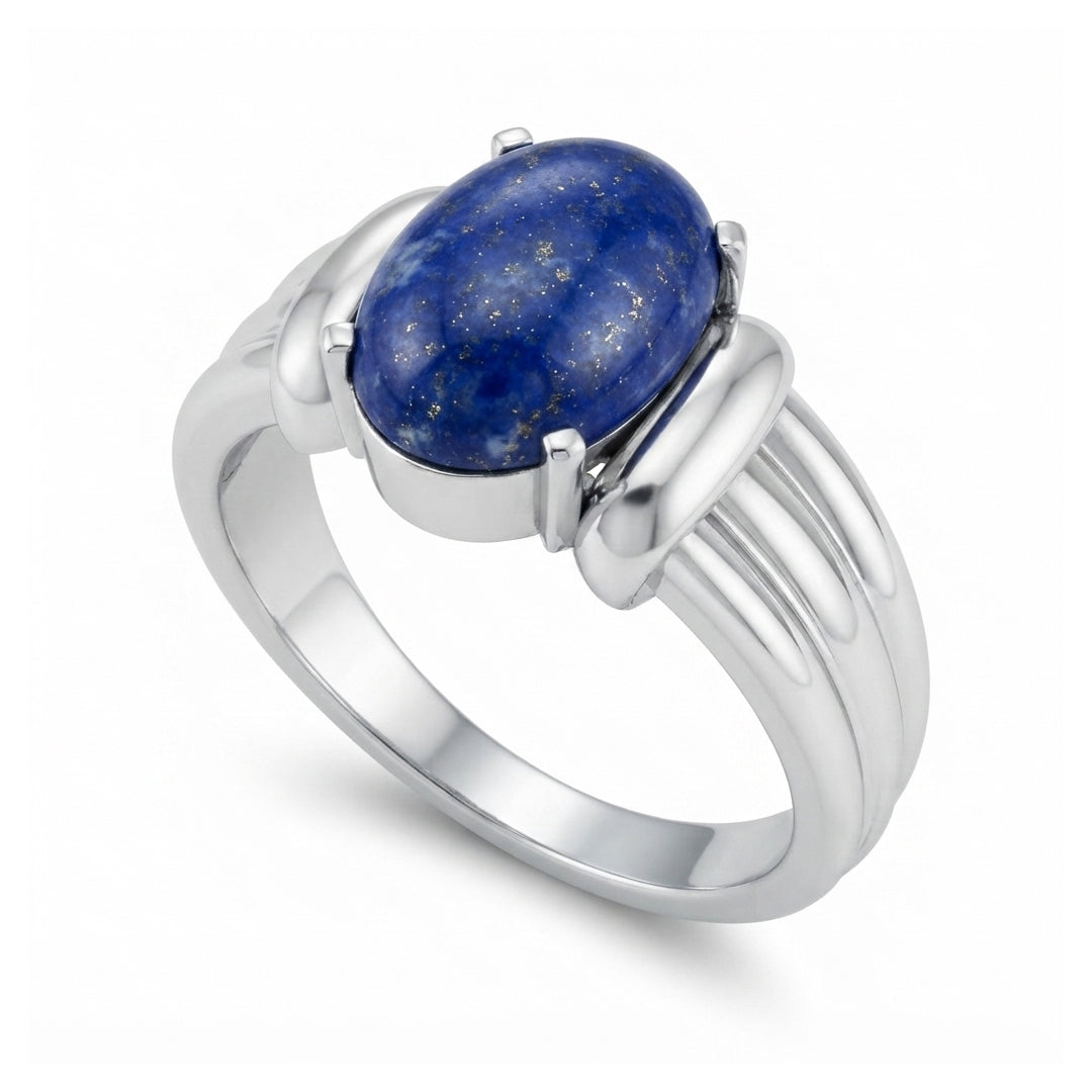 Lapis Men Ring - Oval Cabochon