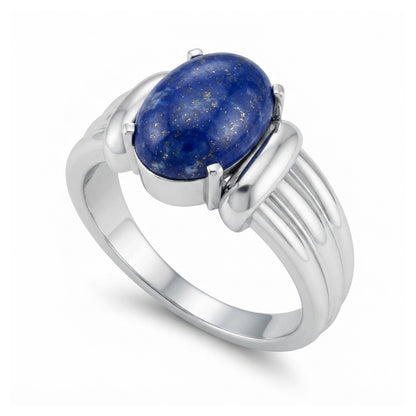 Lapis Men Ring - Oval Cabochon