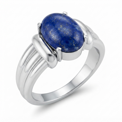 Lapis Men Ring - Oval Cabochon