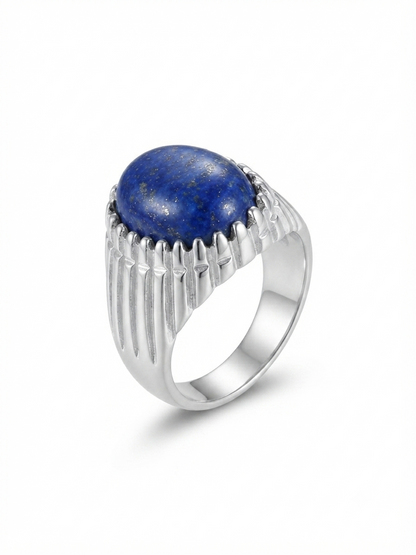 Lapis Men Ring - Oval Shape