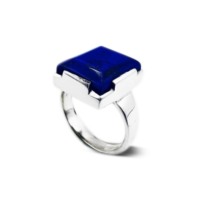 Lapis Women Ring – Broad Band Design