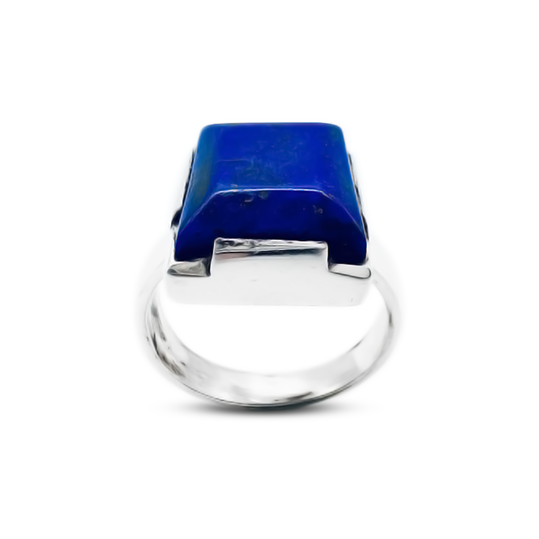 Lapis Women Ring – Broad Band Design