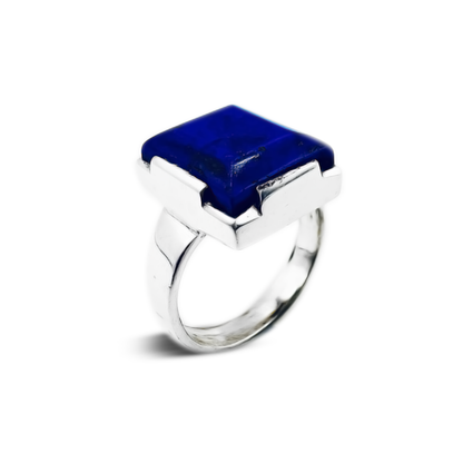 Lapis Women Ring – Broad Band Design