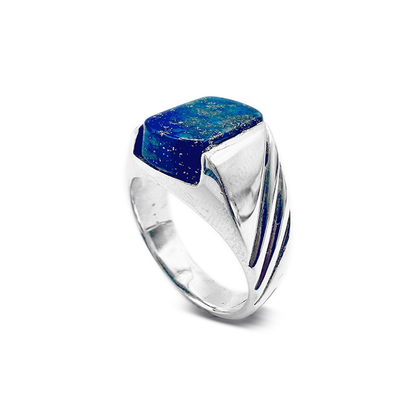 Lapis Men Ring – Tri Crossline band