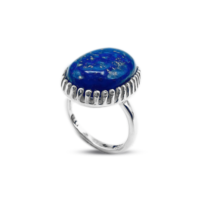 Lapis Women Ring – Nail Cup Design