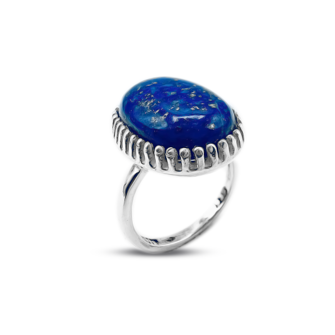 Lapis Women Ring – Nail Cup Design