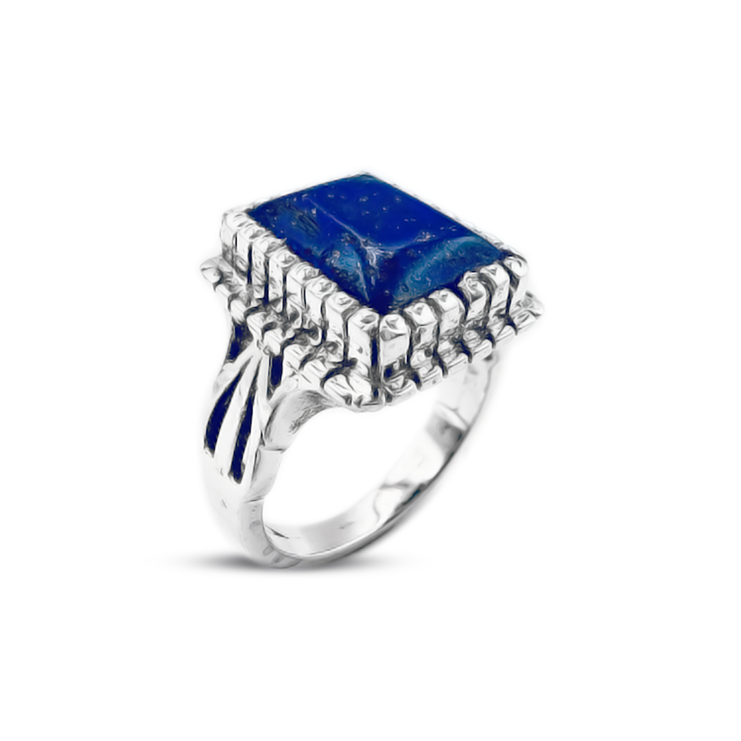 Lapis Women Ring – Persian Crown Design