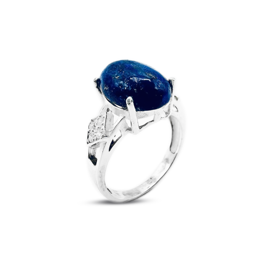 Lapis Women Ring – Zircon Kite Band