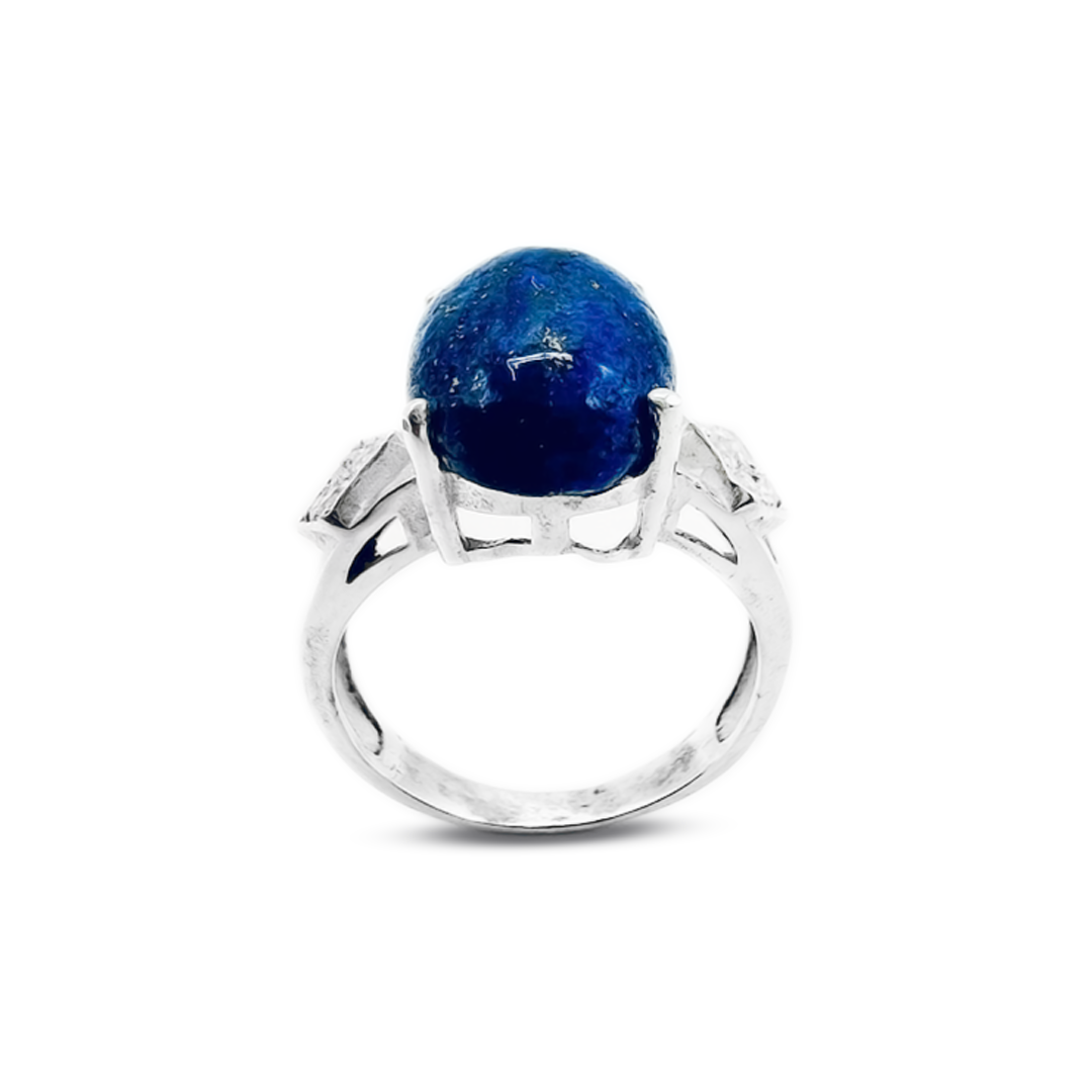 Lapis Women Ring – Zircon Kite Band