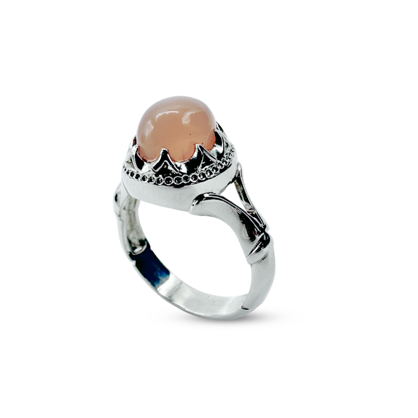 Moon Stone Men Ring - Direction Band Design