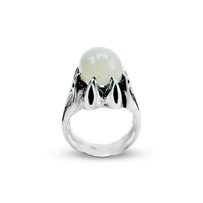 Moon Stone Men Ring - Teeth Band design