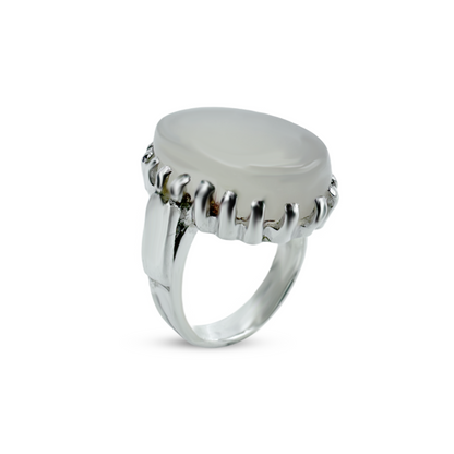 Moon Stone Men Ring - Pillar Cup Design