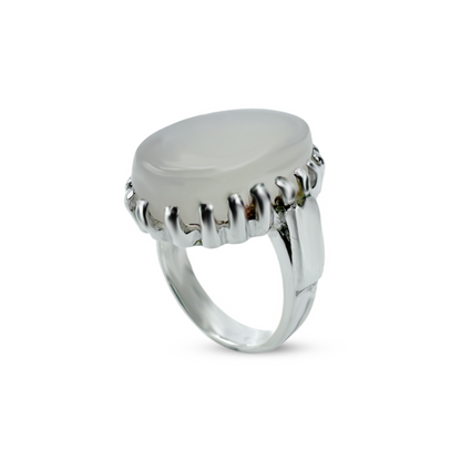 Moon Stone Men Ring - Pillar Cup Design