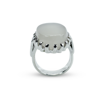 Moon Stone Men Ring - Pillar Cup Design