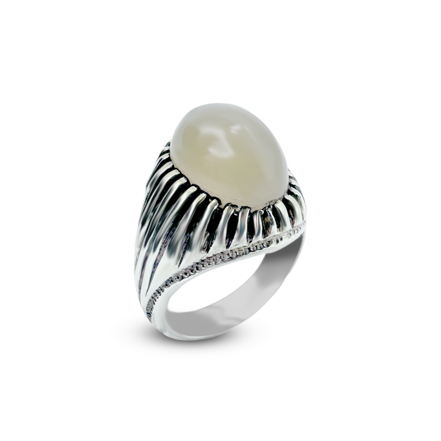 Moon Stone Men Ring - Wrist Design