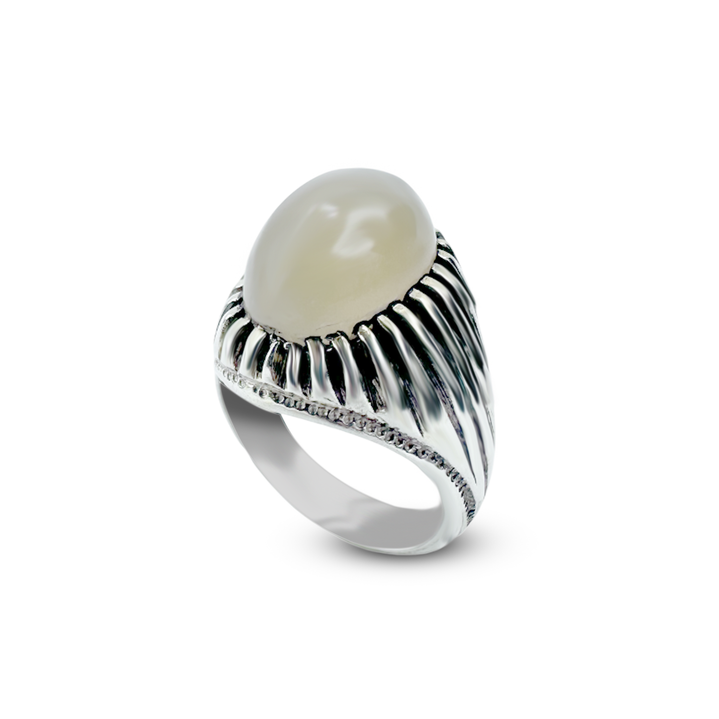 Moon Stone Men Ring - Wrist Design